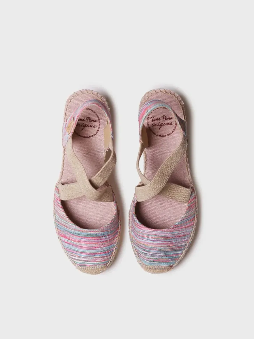 SABA-RG - Women's espadrille with wedge and crossed elastic straps