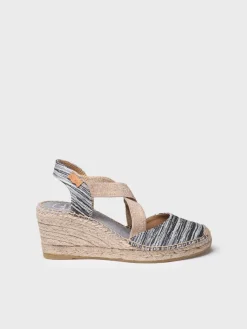 SABA-RG - Women's espadrille with wedge and crossed elastic straps