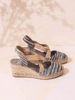 SABA-RG - Women's espadrille with wedge and crossed elastic straps