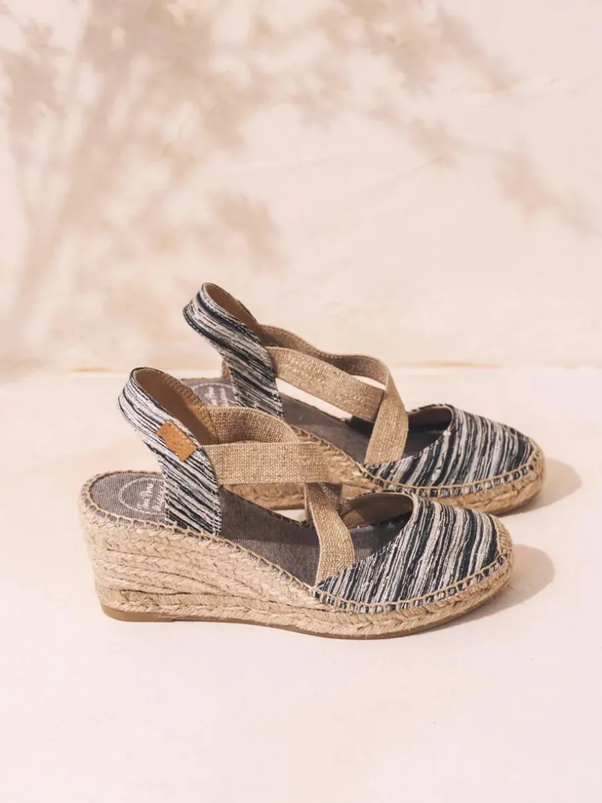 SABA-RG - Women's espadrille with wedge and crossed elastic straps