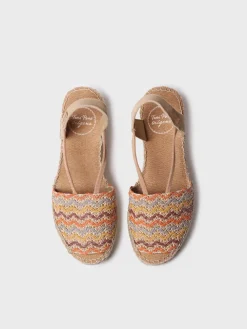 SARA-RS - Women's multicolour cotton espadrille with wedge