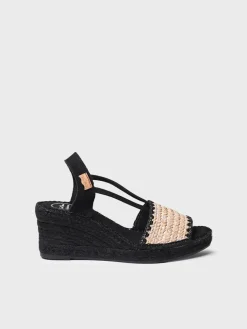 SELVA-IP - Women's espadrille in braided fabric with dyed wedge