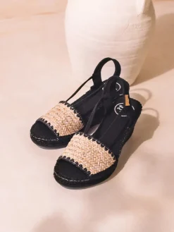 SELVA-IP - Women's espadrille in braided fabric with dyed wedge
