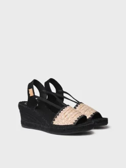 SELVA-IP - Women's espadrille in braided fabric with dyed wedge