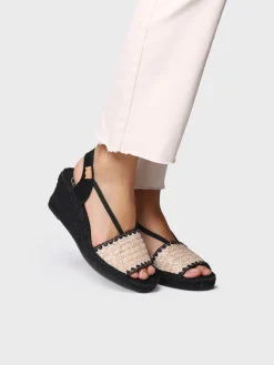 SELVA-IP - Women's espadrille in braided fabric with dyed wedge