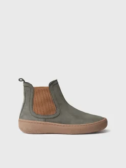 SERRA - Women's nubuck leather ankle boots with side elastic