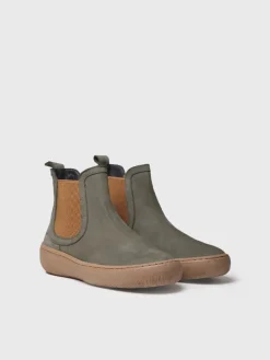 SERRA - Women's nubuck leather ankle boots with side elastic