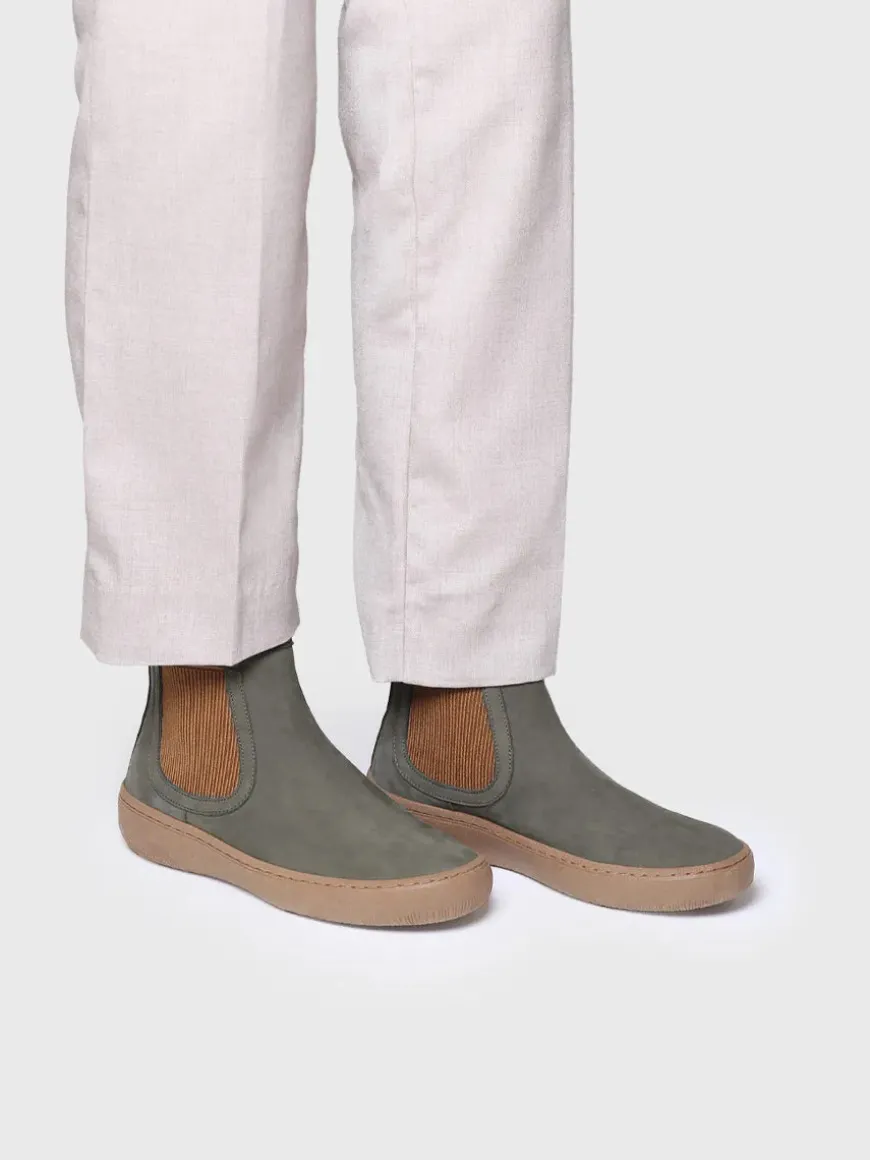 SERRA - Women's nubuck leather ankle boots with side elastic