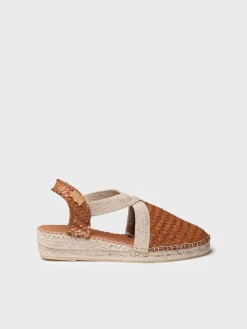 SIRACUSA - Closed espadrille for women in braided leather with wedge