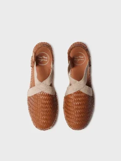 SIRACUSA - Closed espadrille for women in braided leather with wedge