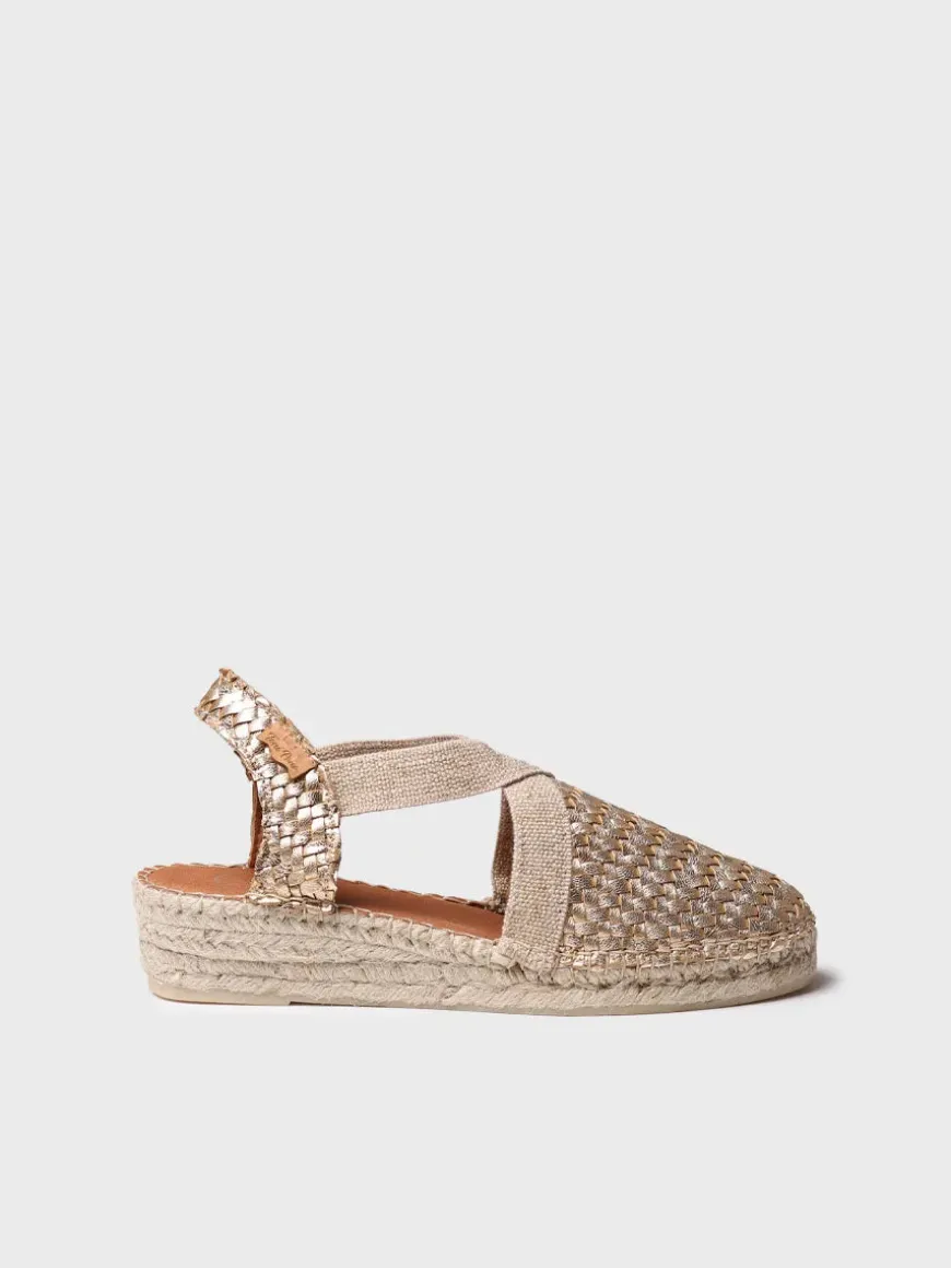 SIRACUSA - Closed espadrille for women in braided leather with wedge