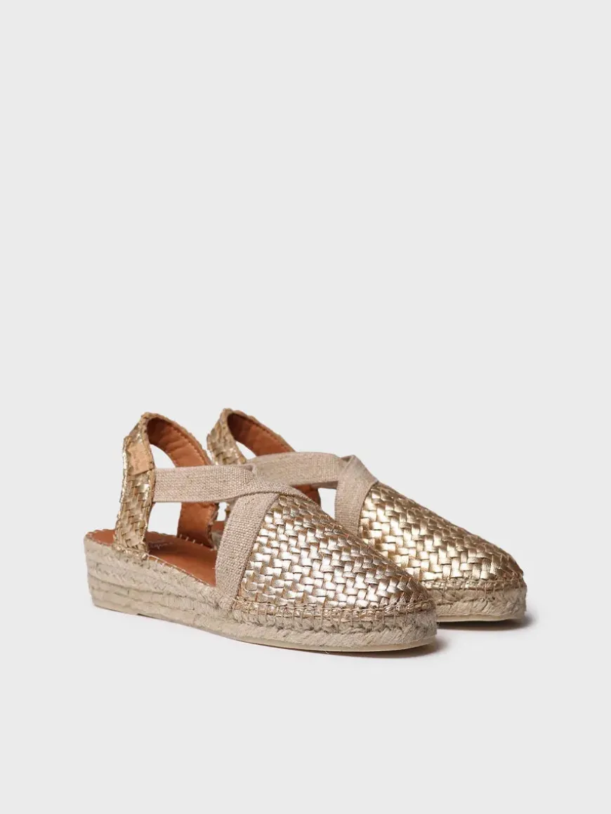 SIRACUSA - Closed espadrille for women in braided leather with wedge