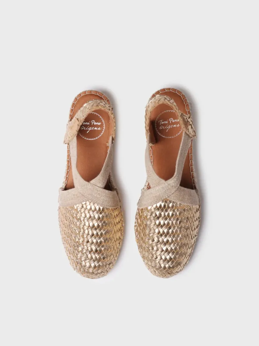 SIRACUSA - Closed espadrille for women in braided leather with wedge