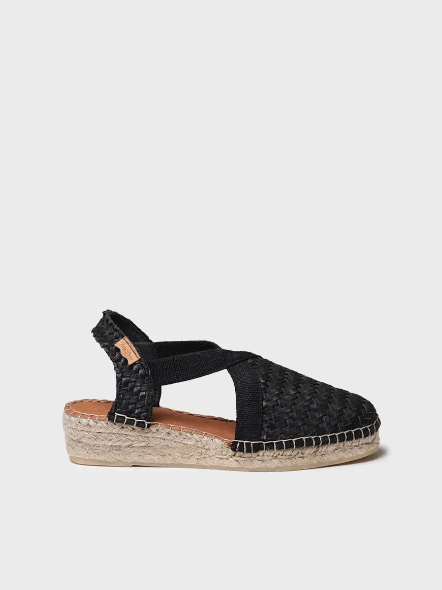 SIRACUSA - Closed espadrille for women in braided leather with wedge