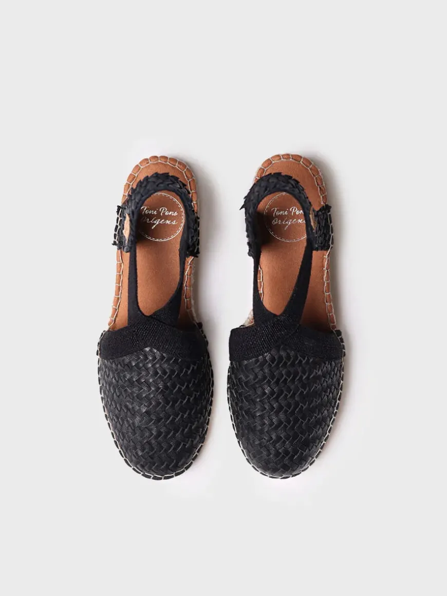 SIRACUSA - Closed espadrille for women in braided leather with wedge