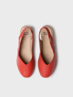 TERMAL - Women's leather espadrille with wedge for wide fit