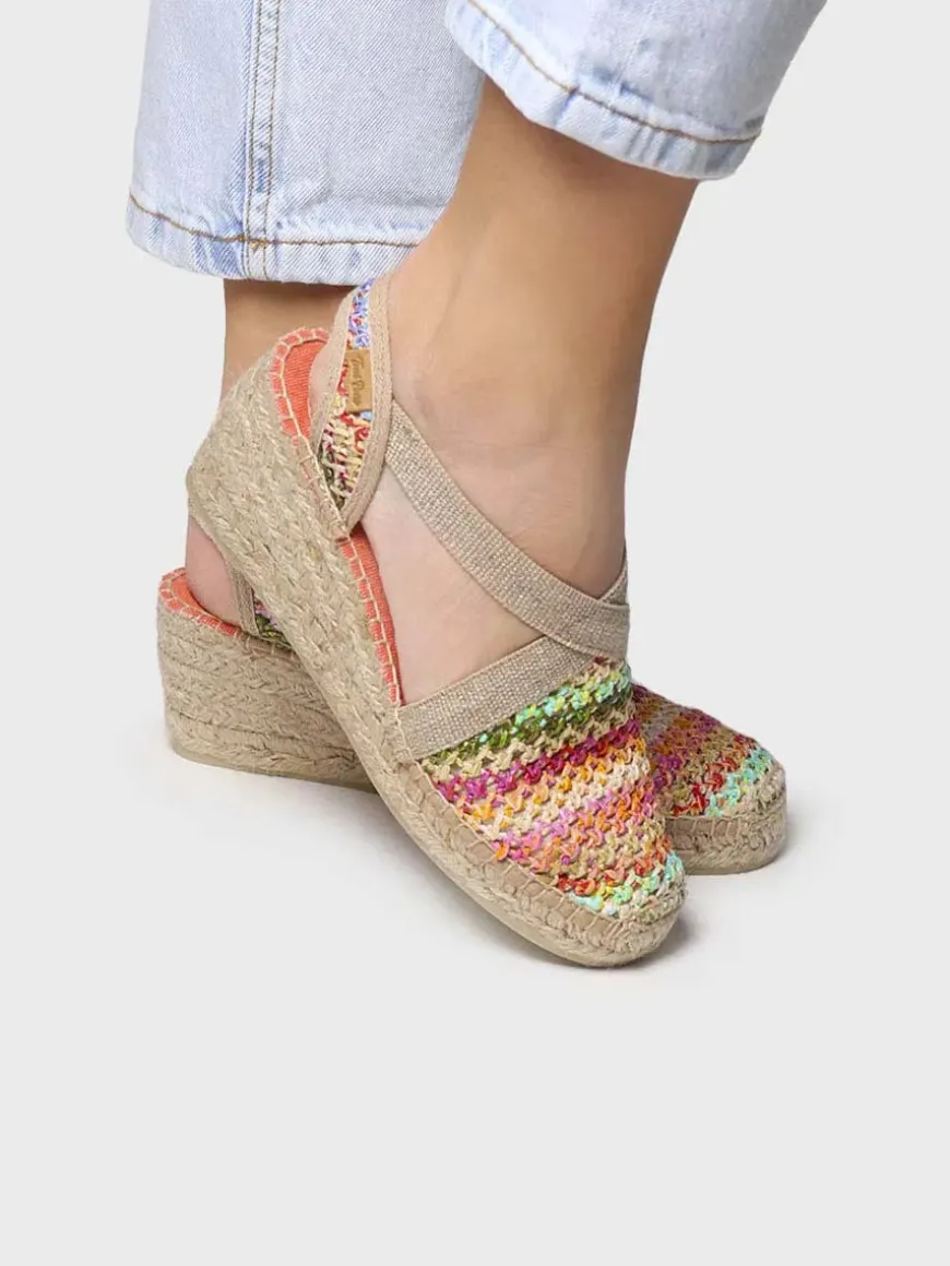 TERRA-NZ - Multicoloured raffia vegan espadrilles