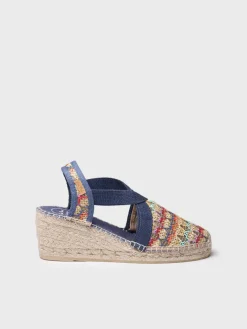 TERRA-TT - Vegan women's espadrille in multicoloured fabric with wedge
