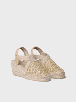 TERRA-TT - Vegan women's espadrille in multicoloured fabric with wedge
