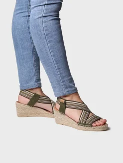 TINA - Women's espadrille with wedge and elastic bands