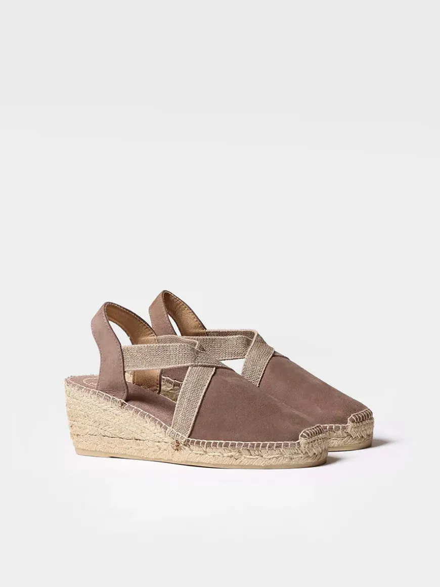 TONA - Women's suede espadrilles with elastics