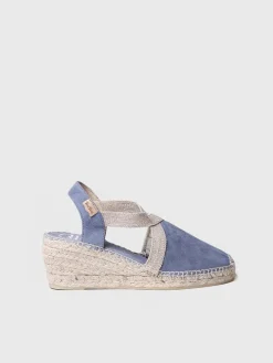 TONA - Women's suede espadrilles with elastics