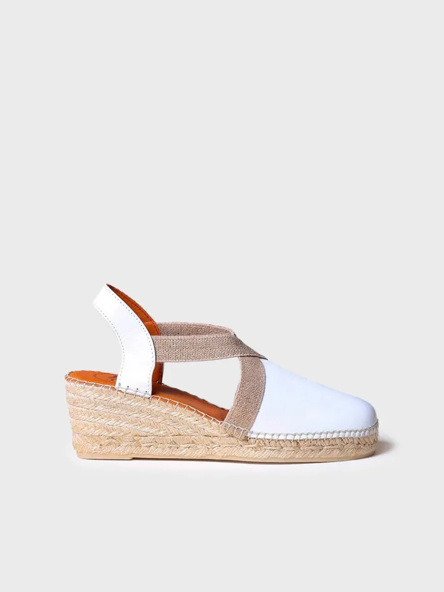 TOSSA - Women's medium wedge leather espadrilles