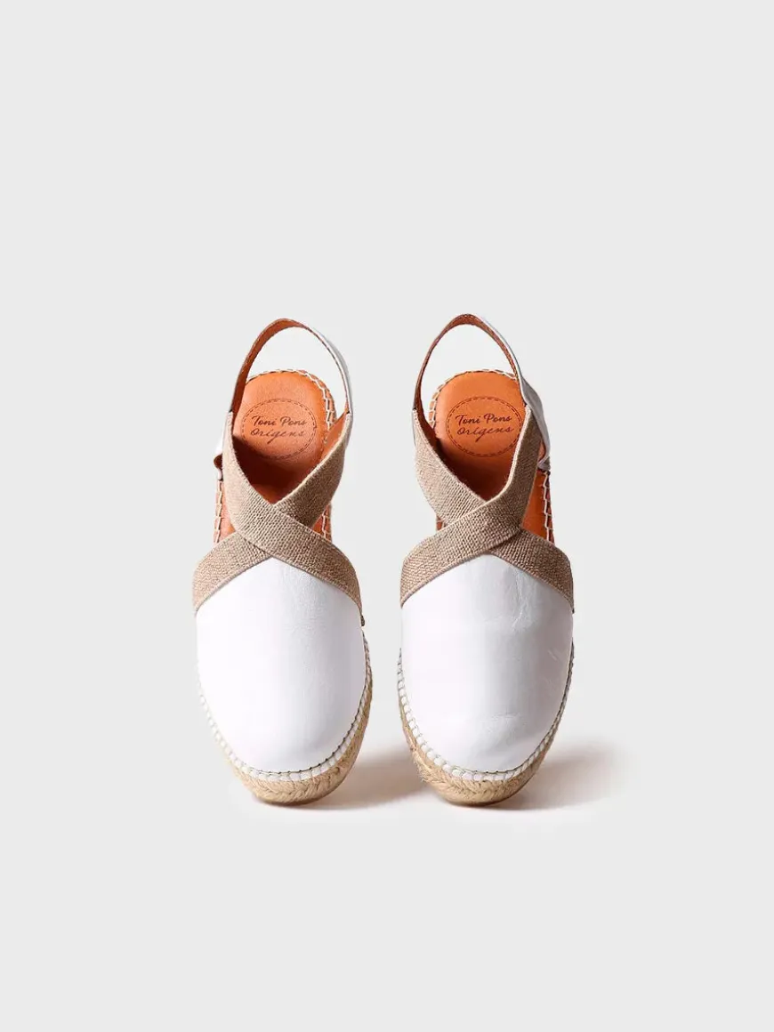 TOSSA - Women's medium wedge leather espadrilles