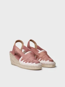 TRACY-CZ - Women's espadrille in raw cotton with wedge and ribbons