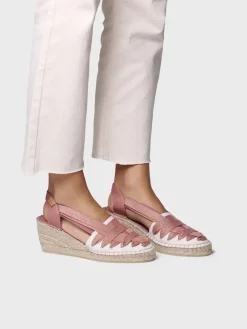 TRACY-CZ - Women's espadrille in raw cotton with wedge and ribbons