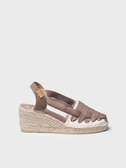 TRACY-CZ - Women's espadrille in raw cotton with wedge and ribbons