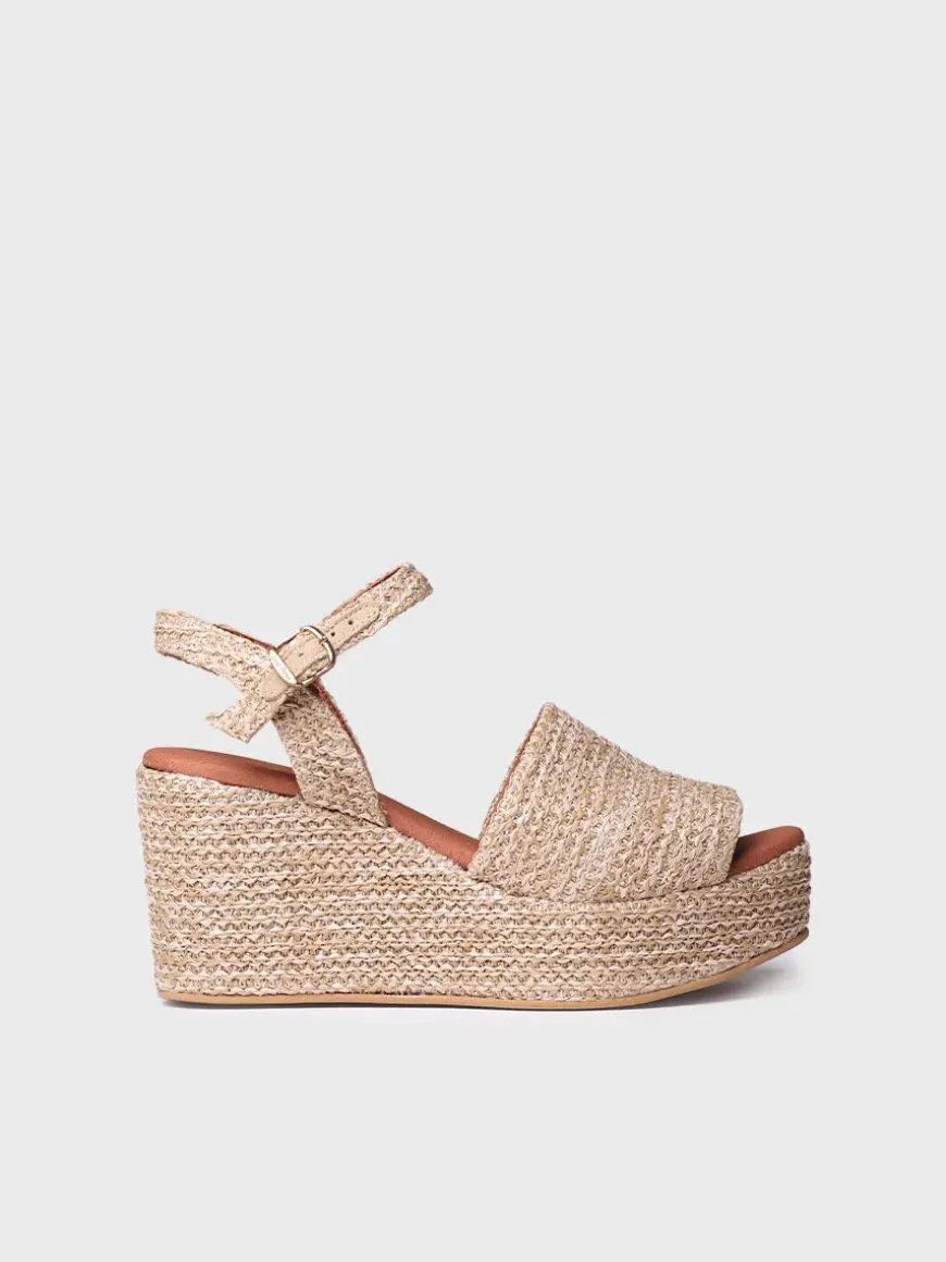 TULIA - Women's high espadrilles in raffia