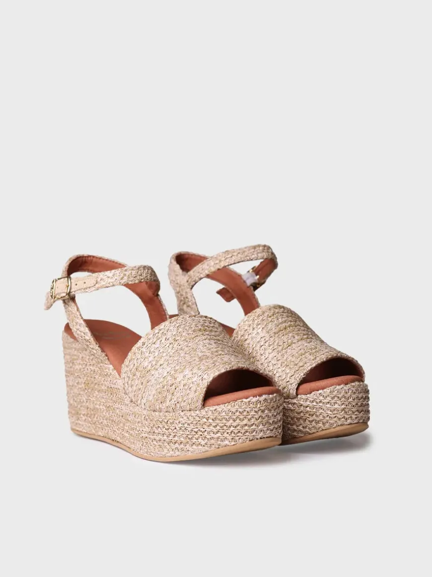TULIA - Women's high espadrilles in raffia