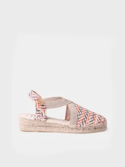 VERA-MS - Women's flat espadrilles in multicoloured raffia