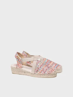 VERA-MS - Women's flat espadrilles in multicoloured raffia