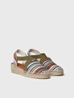 VINAROS - Vegan women's espadrille in striped cotton with wedge